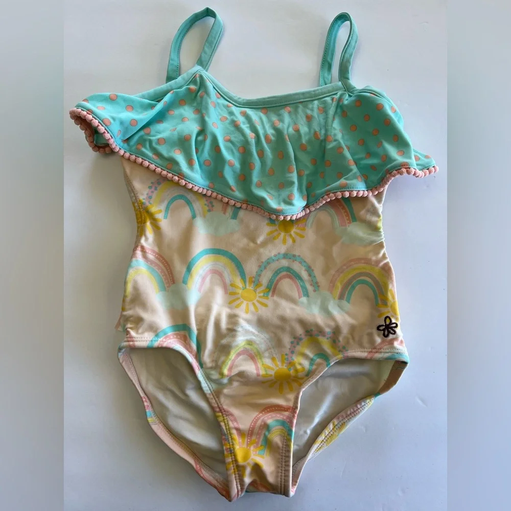 Matilda Jane Dream Chasers Rainbow Groove Swimsuit Girls Size 6 Swim Pool Beach